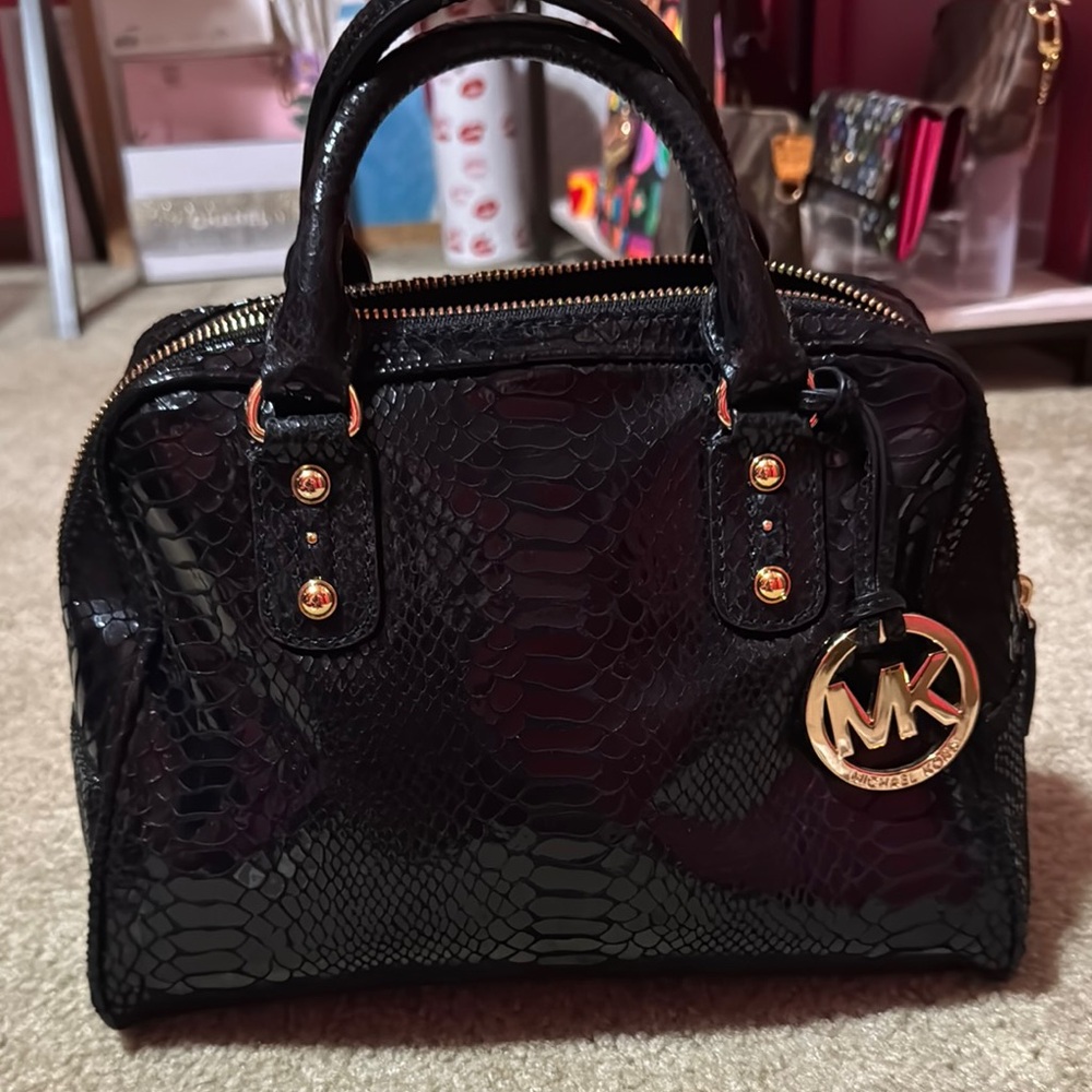Michael Kors Black Snake Print Women's Bag